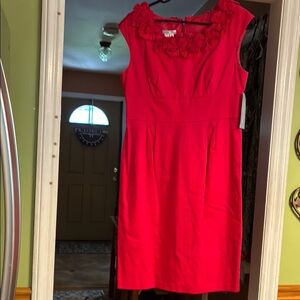 London Times Vibrant Red Midi Dress